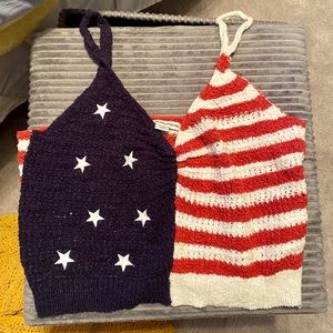 American flag crochet crop top